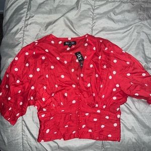 RED POLKA DOT CROP TOP